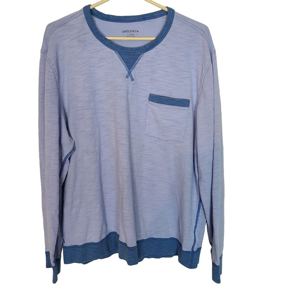UNTUCKit Mens Pullover Crew Neck Shirt Sz XL Minimalist Preppy Breathable Cotton